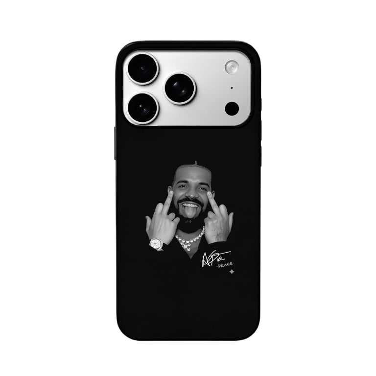 3D Lenticular Flip Phone Case – Dual Portrait: Hip-Hop Chain & Drake Gesture