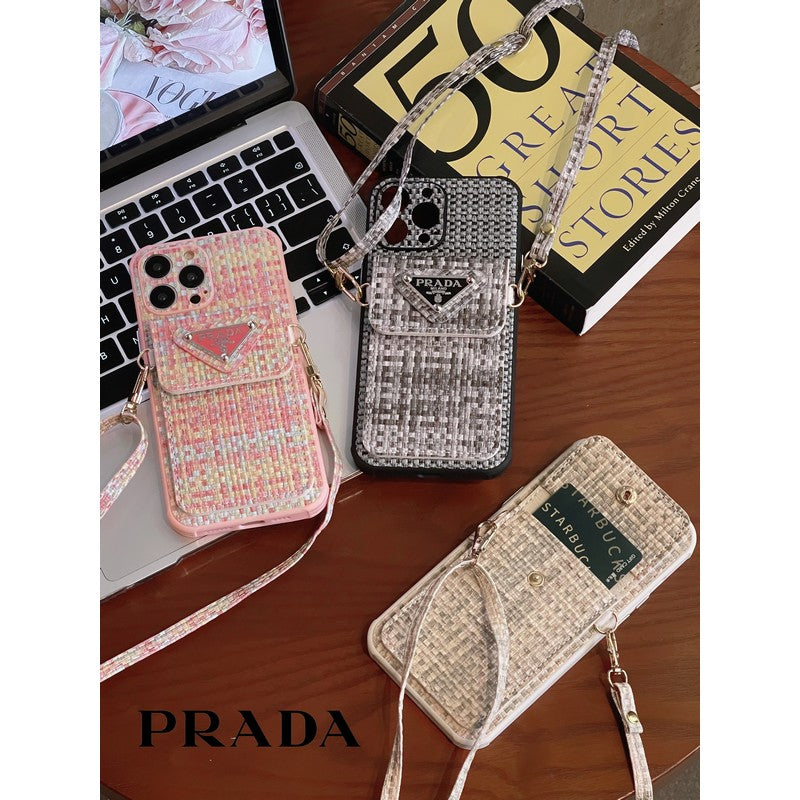 Luxury Weave Card Bag Crossbody iPhone etui