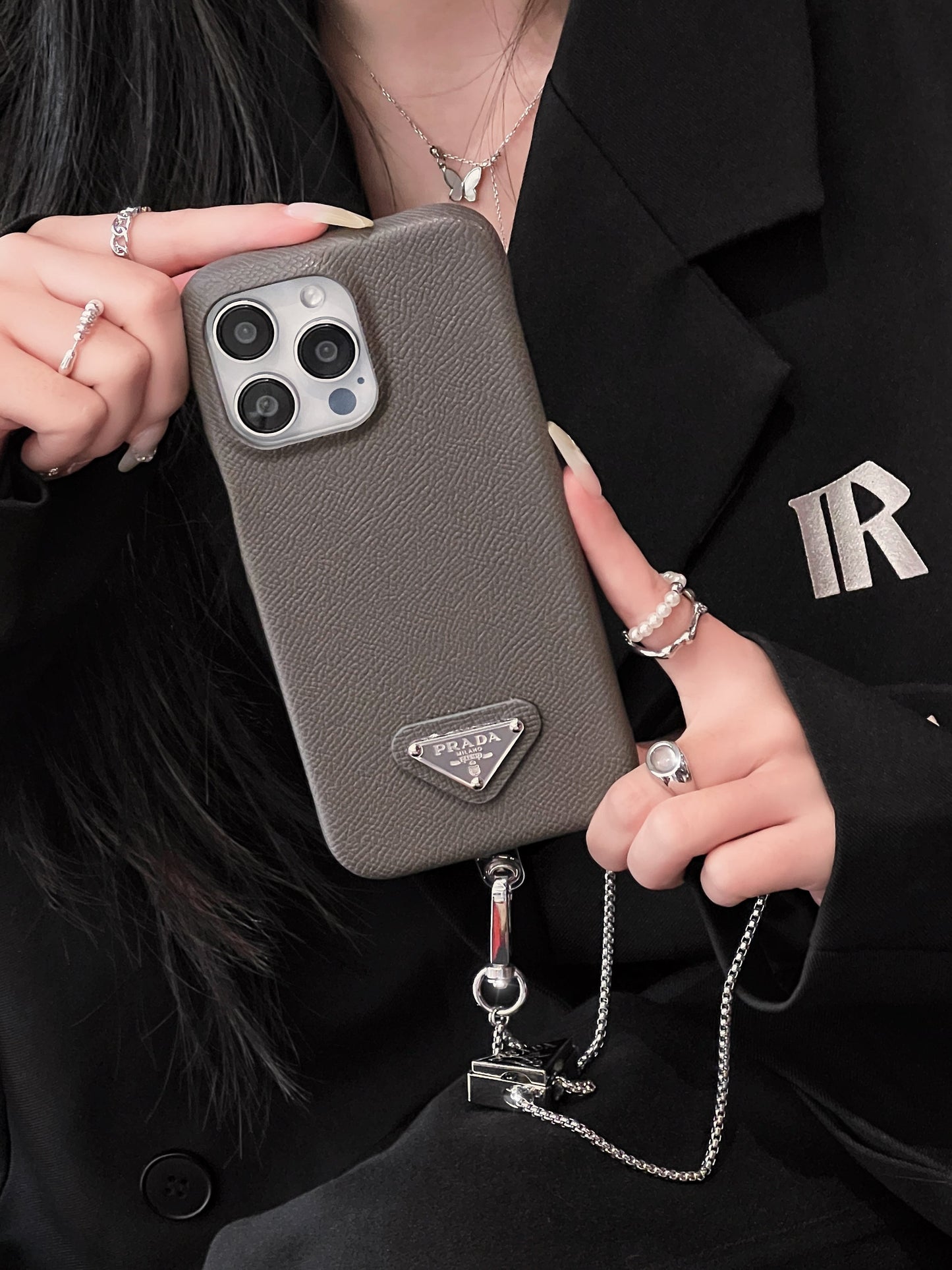 Luksus Læder Crossbody iPhone etui