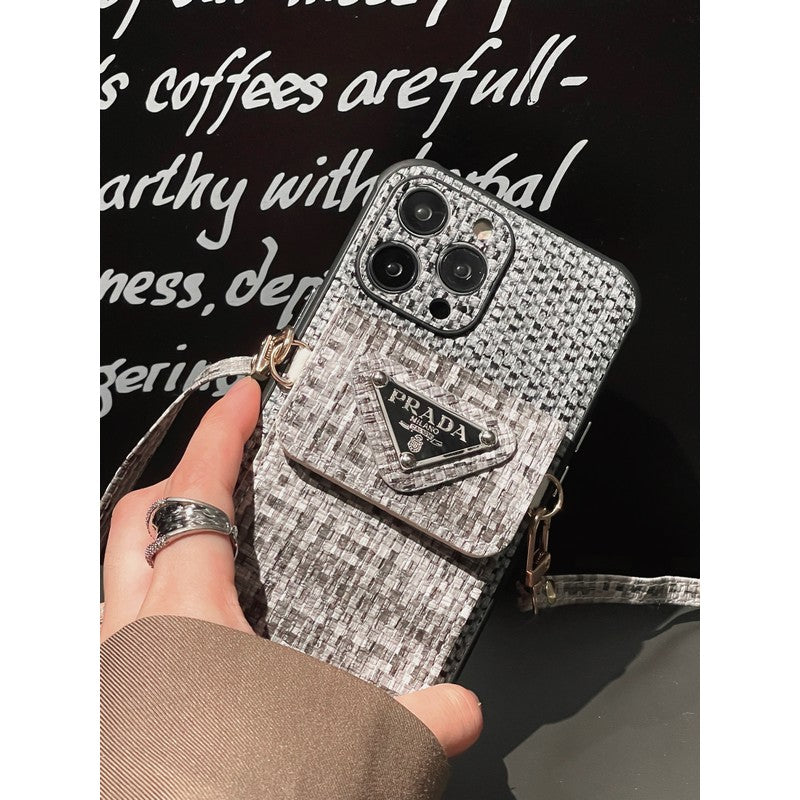 Luxury Weave Card Bag Crossbody iPhone etui