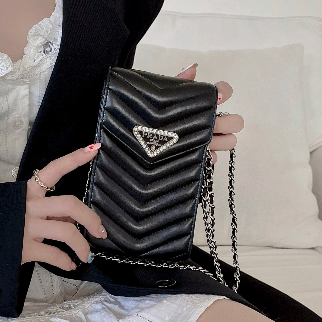 Crossbody læder telefontaske