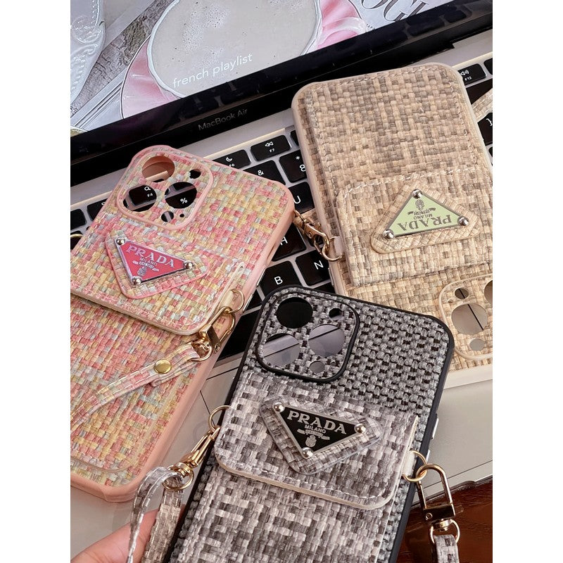 Luxury Weave Card Bag Crossbody iPhone etui