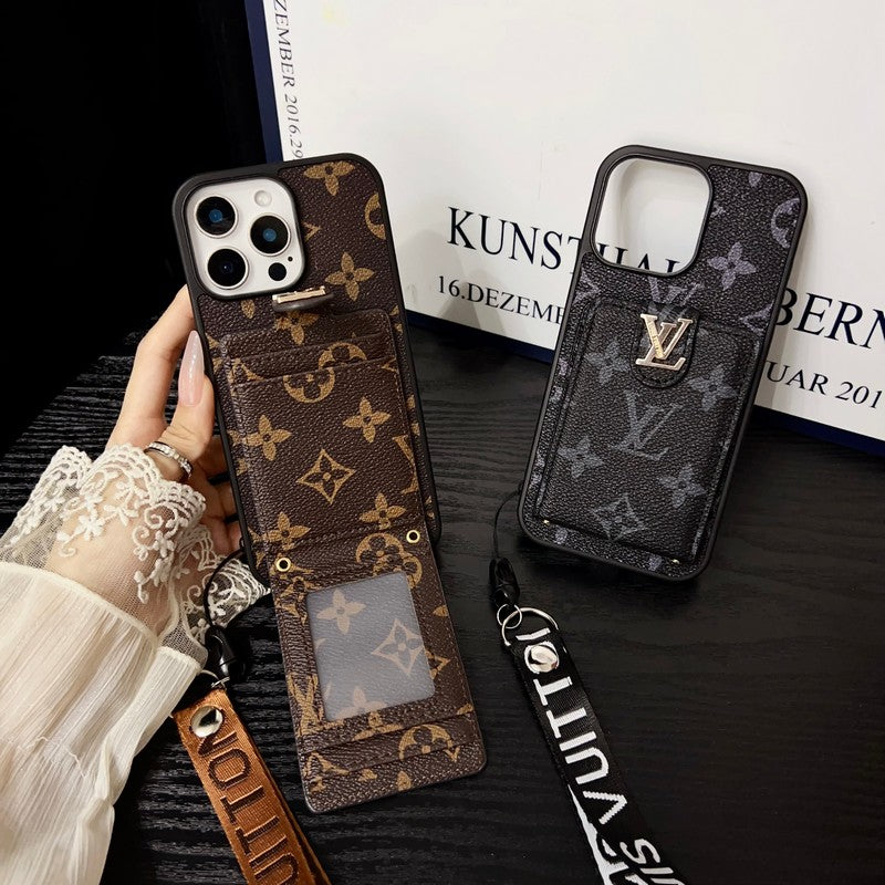 Luksus klassisk farve Crossbody iPhone etui