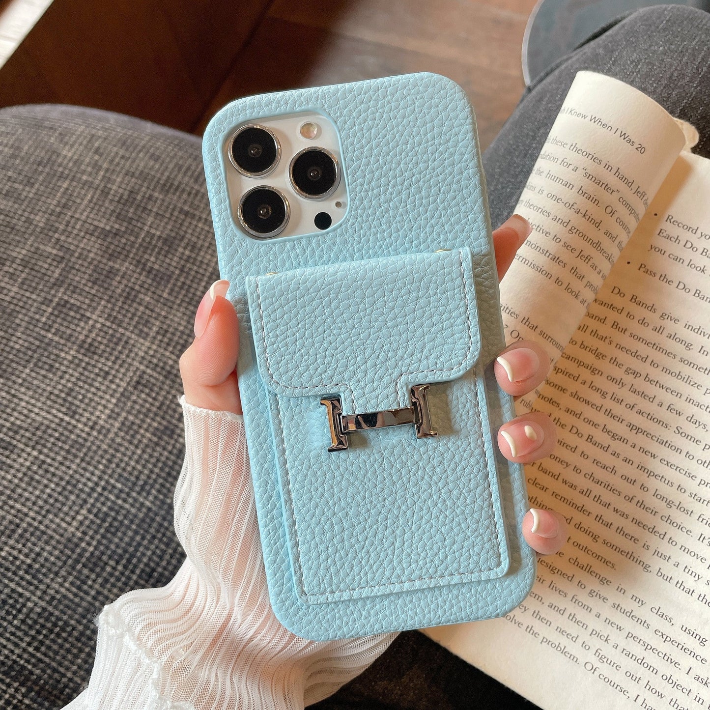 H Card Holder Læder iPhone etui