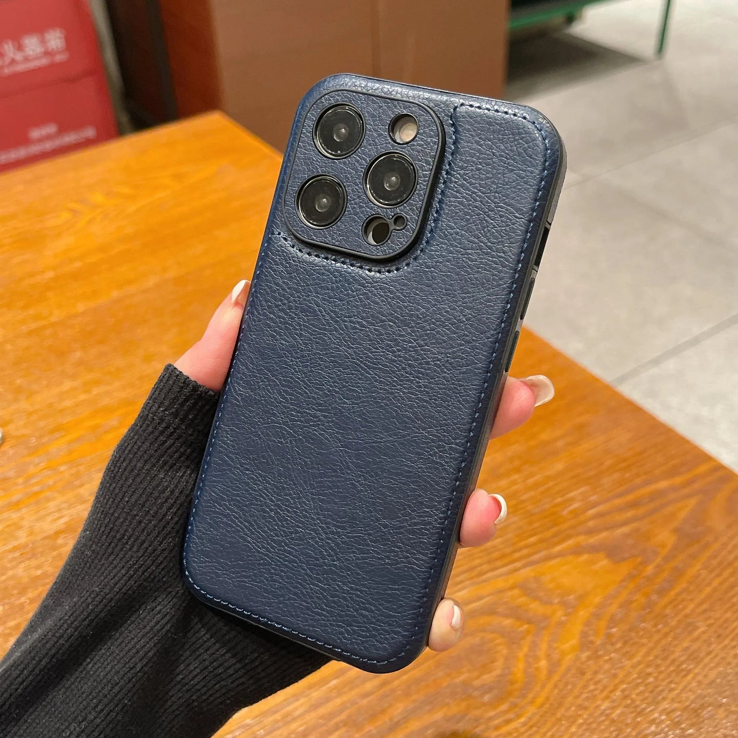 Premium Vintage Leather iPhone Case – Soft Touch Shockproof Protective Cover