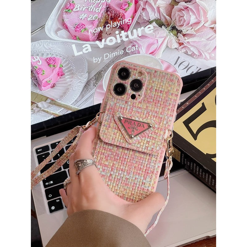 Luxury Weave Card Bag Crossbody iPhone etui