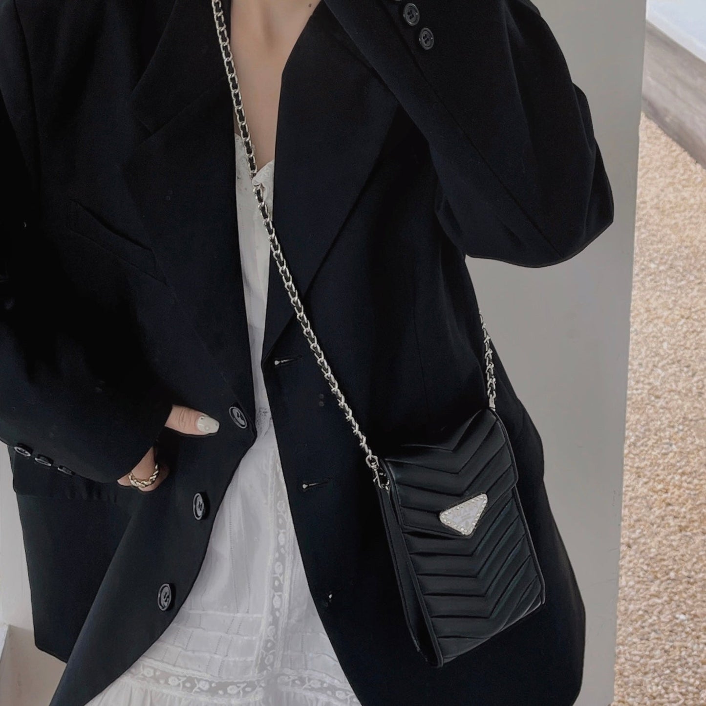Crossbody læder telefontaske