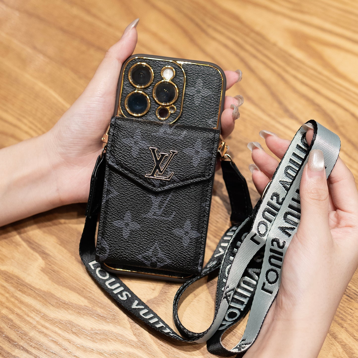 Klassisk luksus kortholder iPhone etui