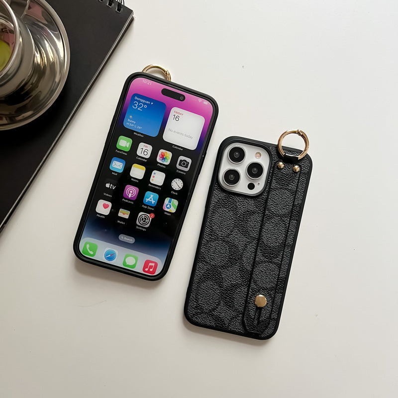 Klassisk iPhone-cover med holder, sort-SW240330