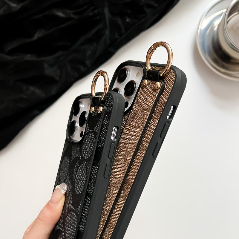 Klassisk iPhone-cover med holder, sort-SW240330