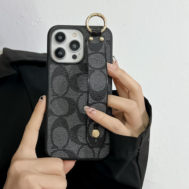 Klassisk iPhone-cover med holder, sort-SW240330