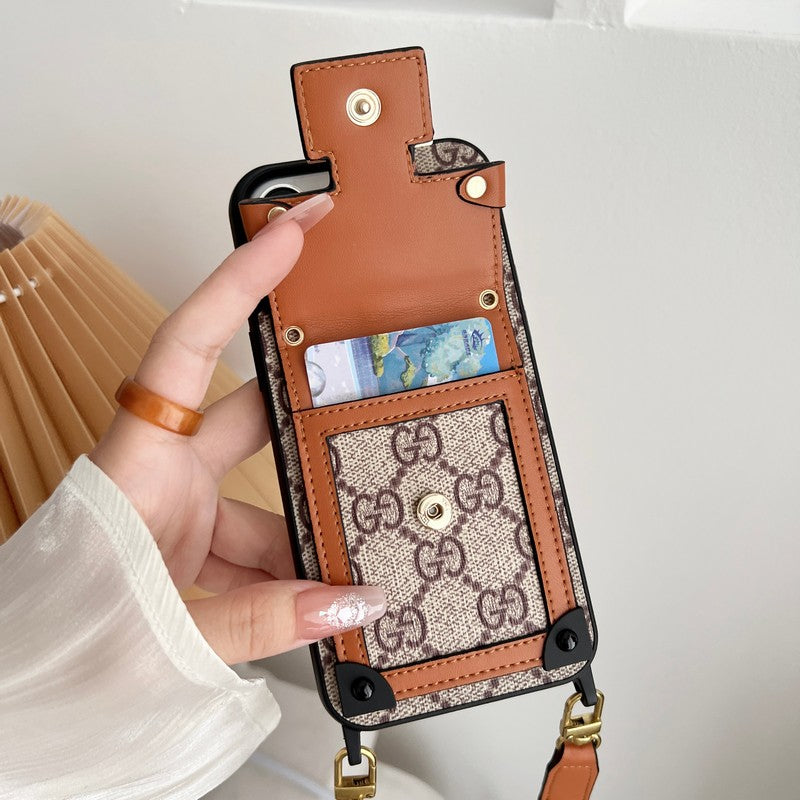 حقيبة بطاقات مميزة بسلسلة كلاسيكية لهاتف iPhone
