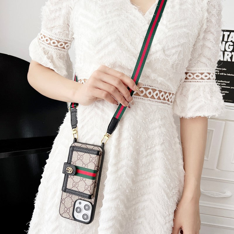 Premium Card Bag Chain Klassisk iPhone-etui