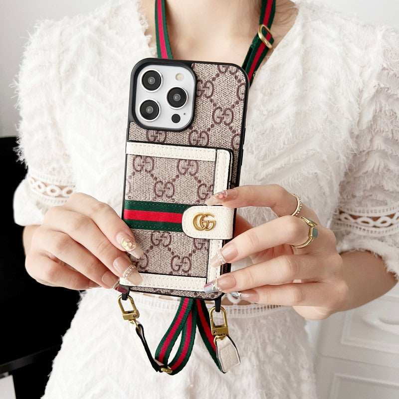 Premium Card Bag Chain Klassisk iPhone-etui