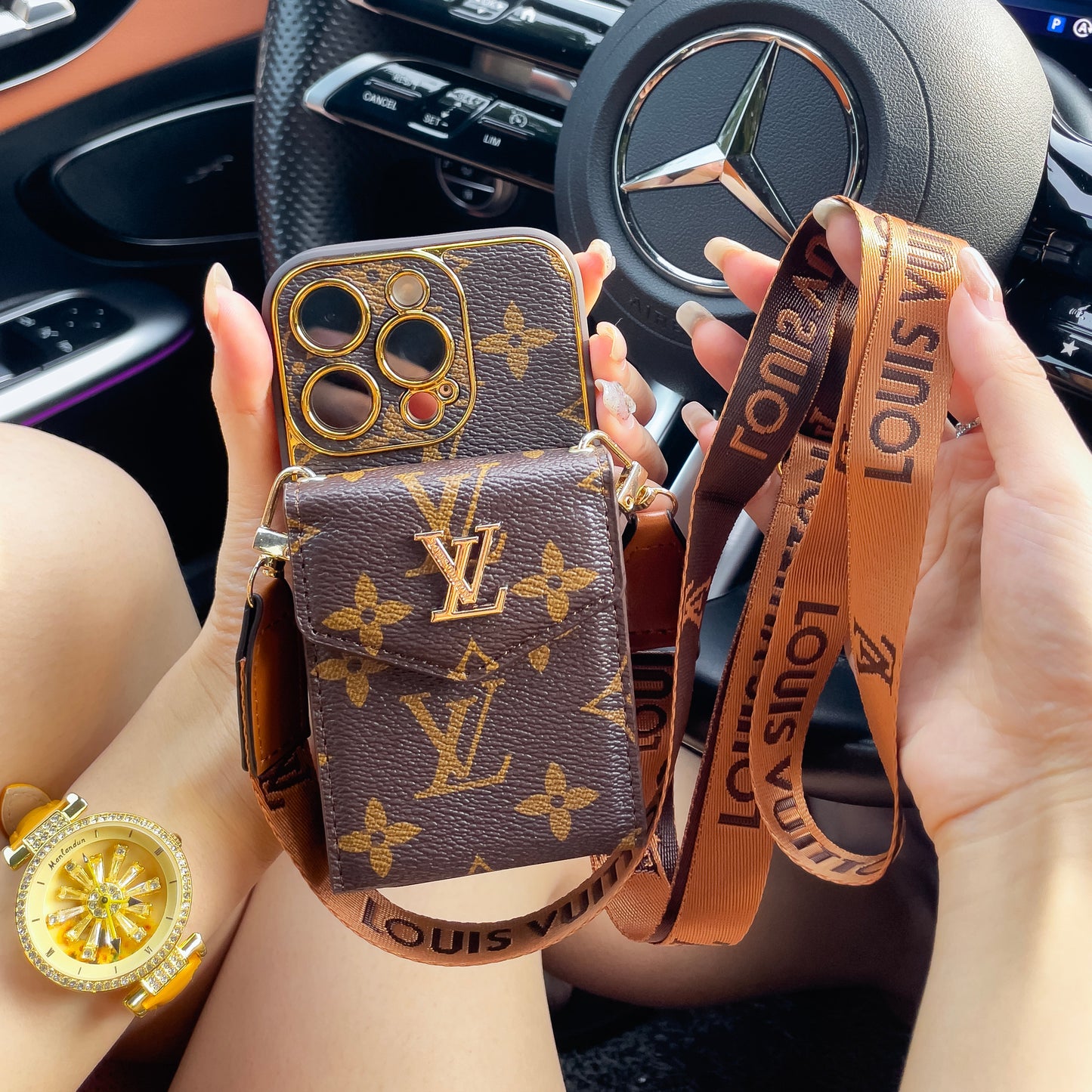Klassisk luksus kortholder iPhone etui