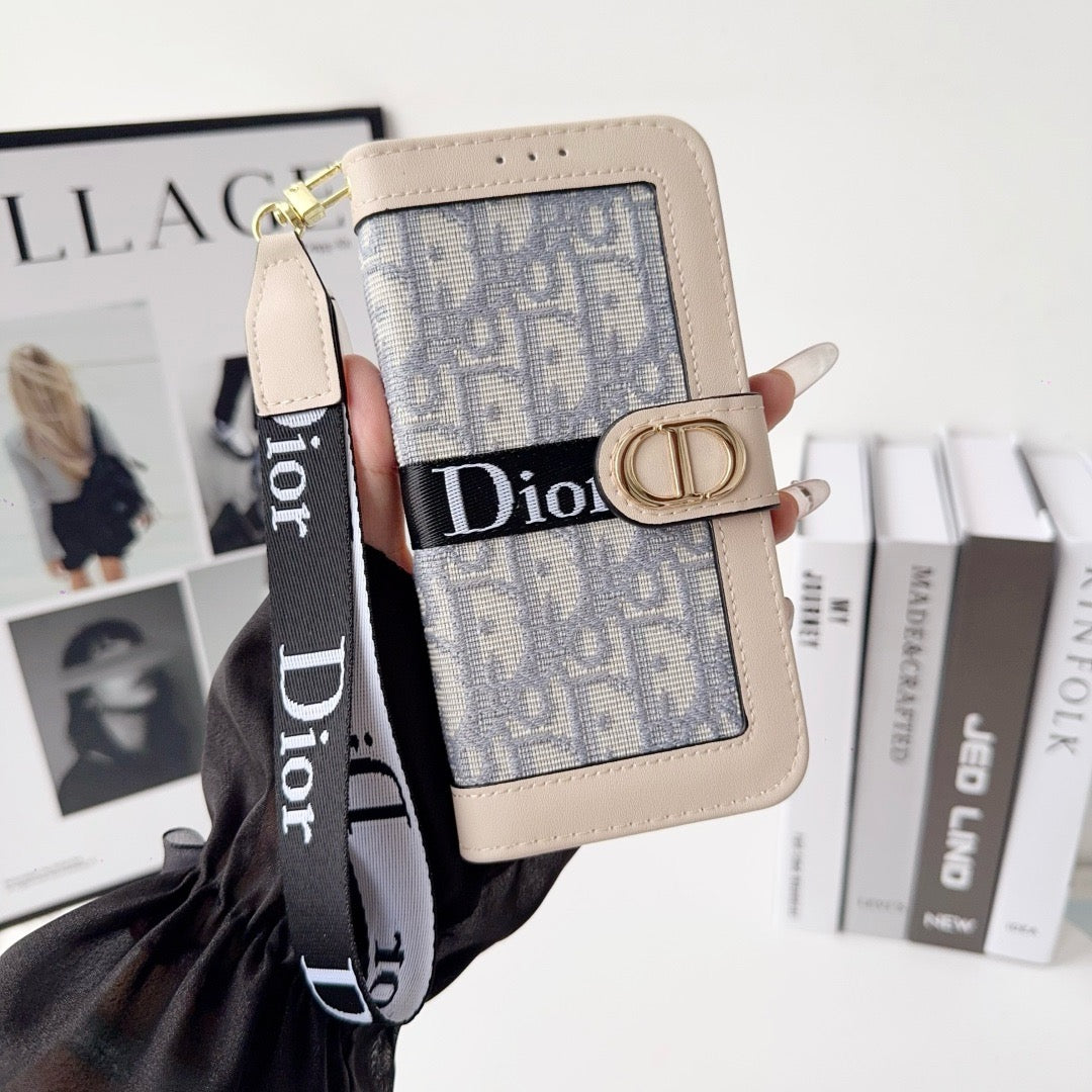 Fashion Elegant Pattern Wallet iPhone-etui med aftagelig håndledsrem