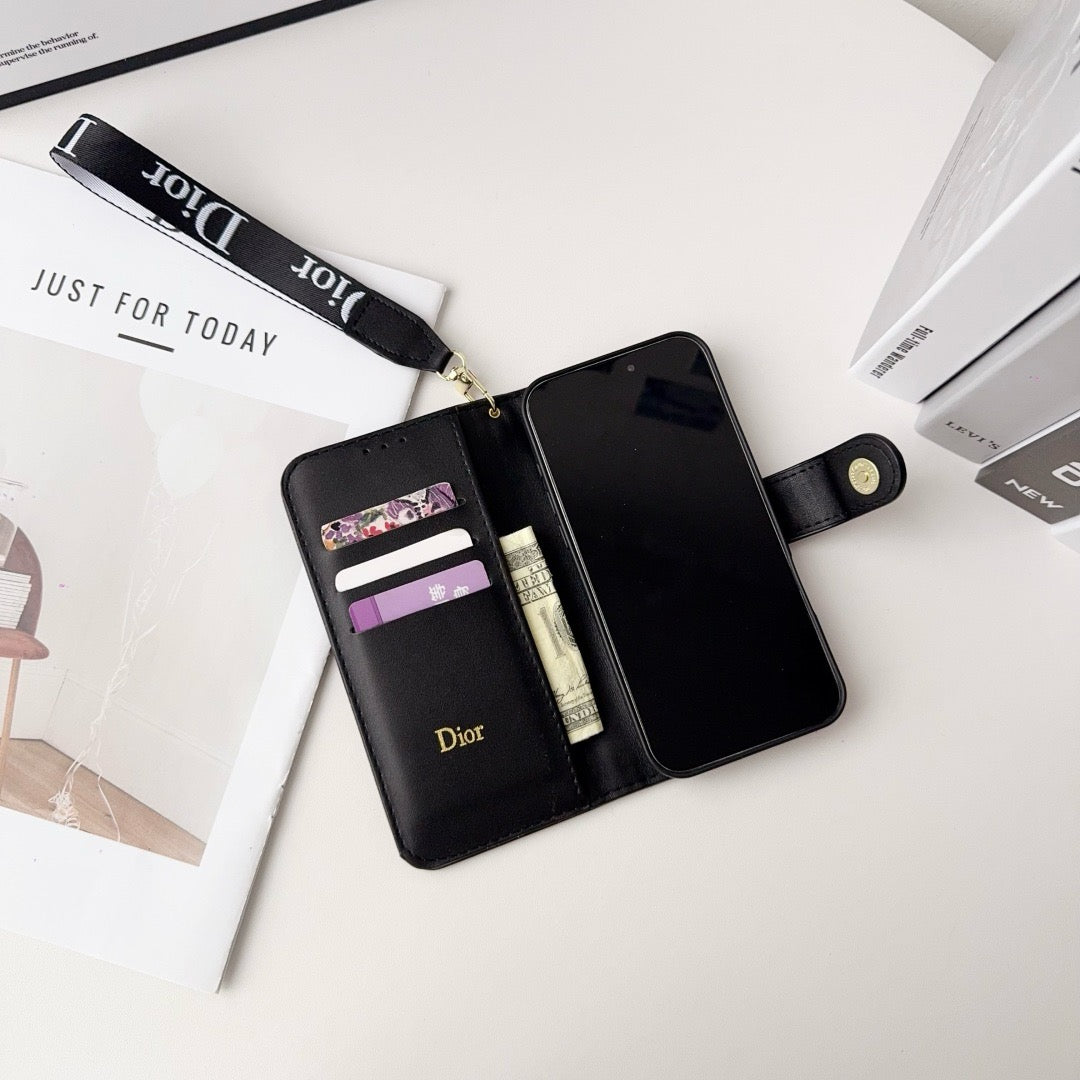 Fashion Elegant Pattern Wallet iPhone-etui med aftagelig håndledsrem
