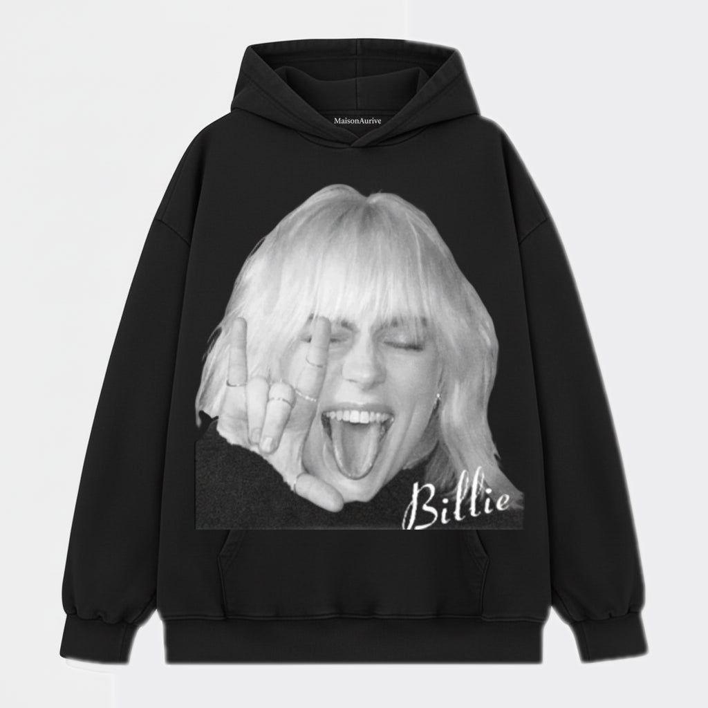 मैसनऑरिव वॉश्ड हिप-हॉप टी - बिली सिग्नेचर वाइब पोर्ट्रेट वॉटरवॉश्ड चारकोल