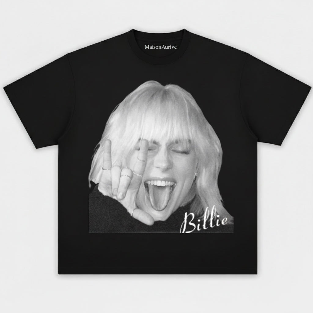 मैसनऑरिव वॉश्ड हिप-हॉप टी - बिली सिग्नेचर वाइब पोर्ट्रेट वॉटरवॉश्ड चारकोल