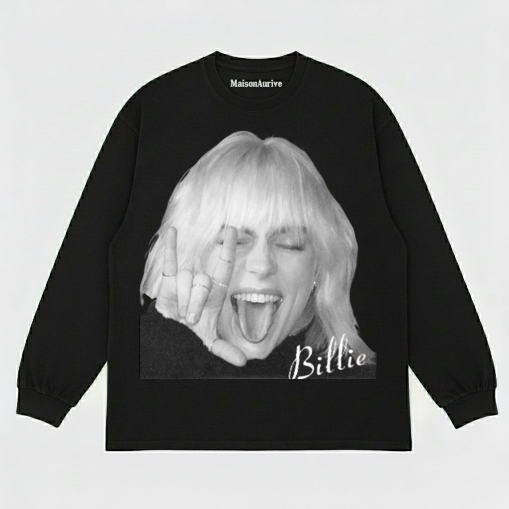 मैसनऑरिव वॉश्ड हिप-हॉप टी - बिली सिग्नेचर वाइब पोर्ट्रेट वॉटरवॉश्ड चारकोल