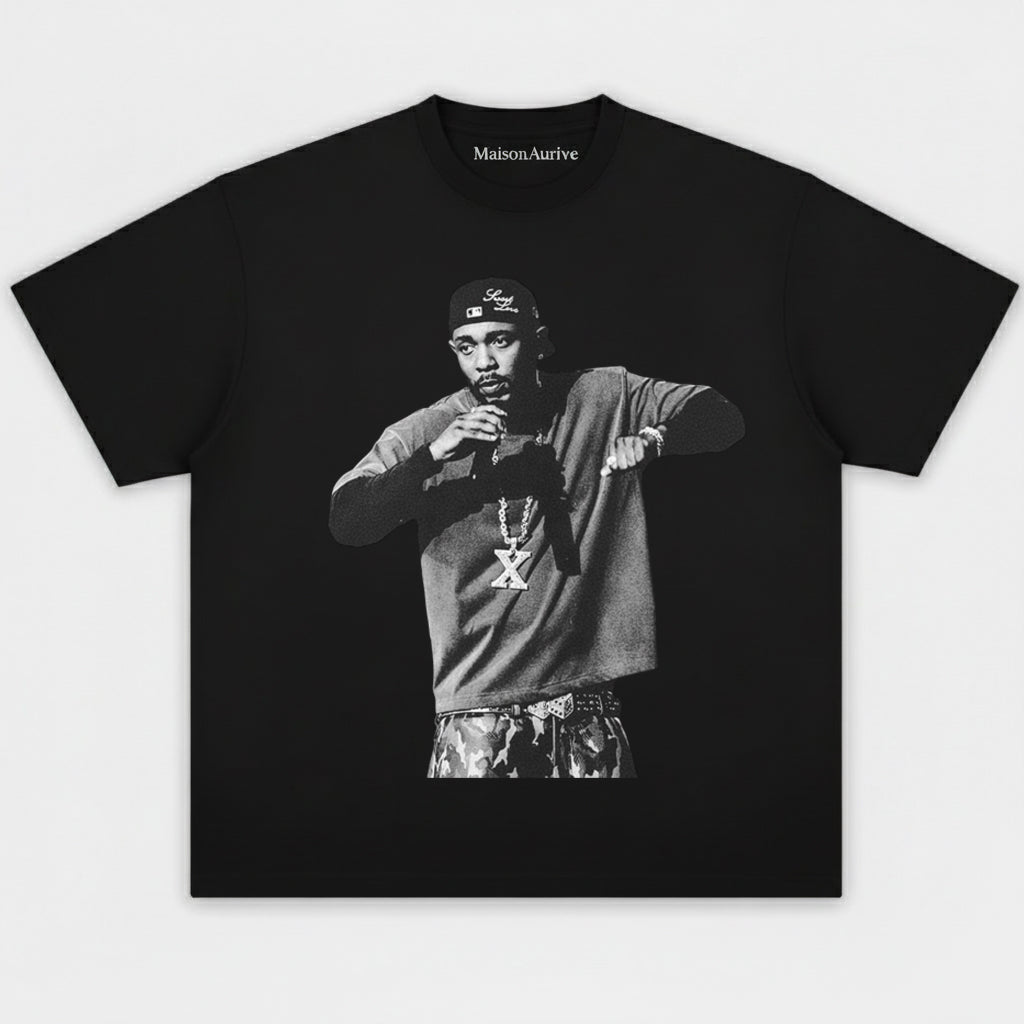 MaisonAurive וינטג' חולצת טריקו שטופת פחם - חולצה גרפית מכותנה כבדה