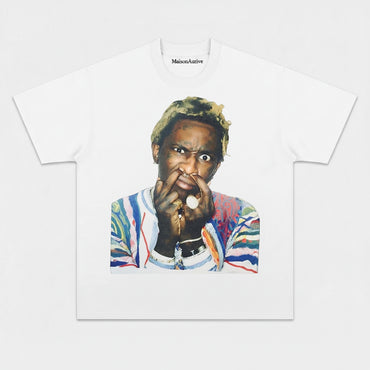 MaisonAurive Washed Hip Hop Icon Graphic Tee – Young Thug-inspirert
