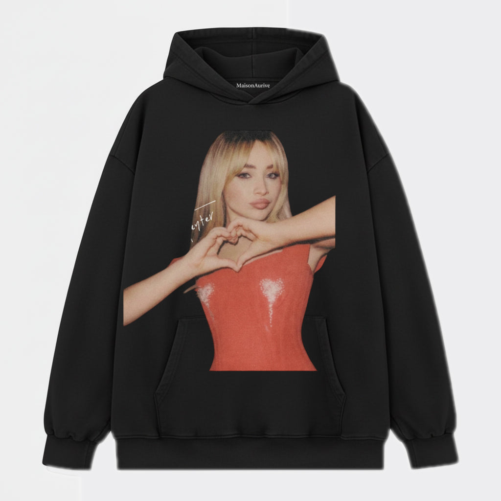 MaisonAurive Washed Tee - Heart Gesture Babe Print Charcoal