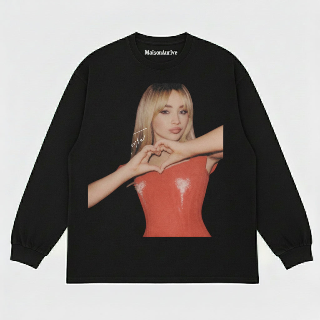 MaisonAurive Washed Tee - Heart Gesture Babe Print Charcoal