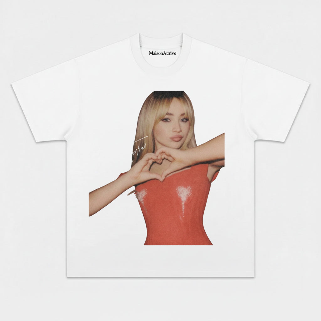 MaisonAurive Washed Tee - Heart Gesture Babe Print Charcoal