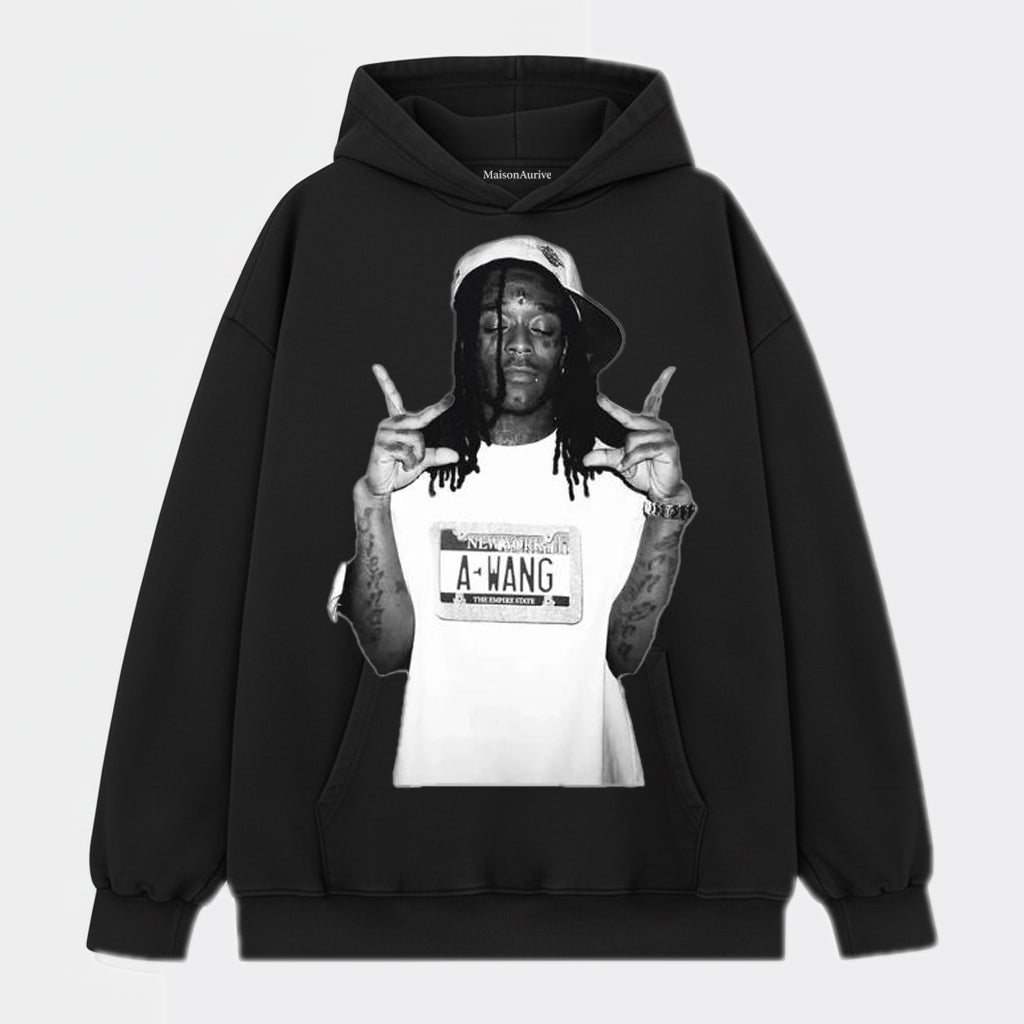 MaisonAurive ウォッシュド ヒップホップ T シャツ - ブラック |ホワイト |リル・ウェイン A-WANG グラフィック