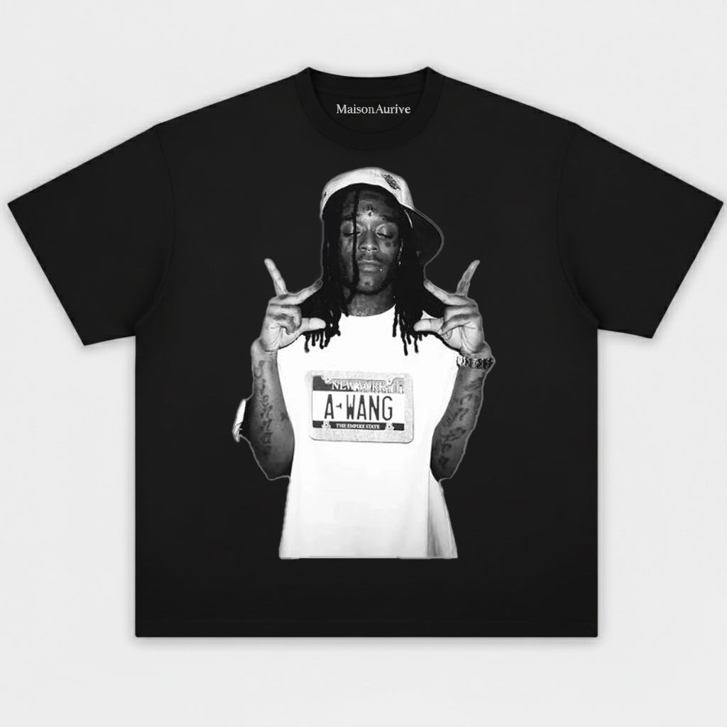 MaisonAurive ウォッシュド ヒップホップ T シャツ - ブラック |ホワイト |リル・ウェイン A-WANG グラフィック