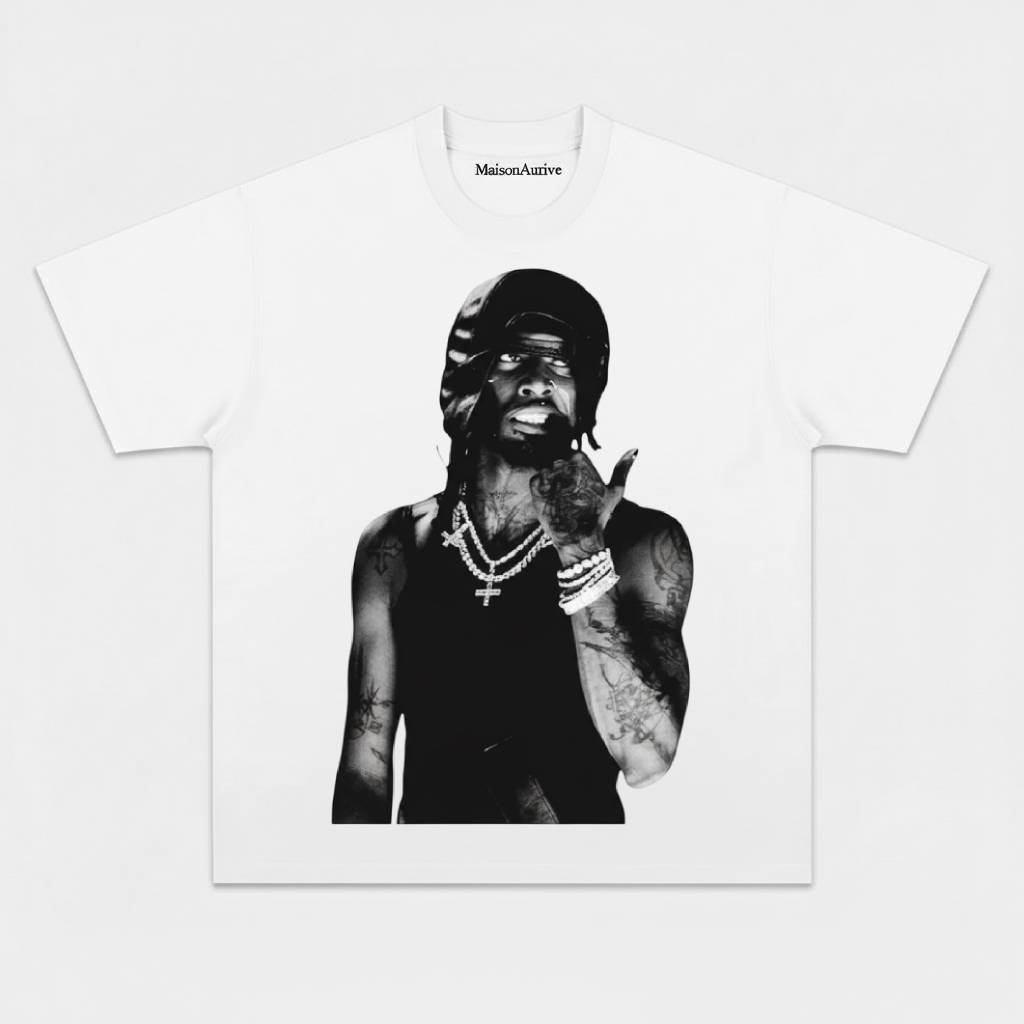 MaisonAurive Washed Hip-Hop Tee – Black | White | Waterwashed Grey - PLAYBOI CARTI TEE