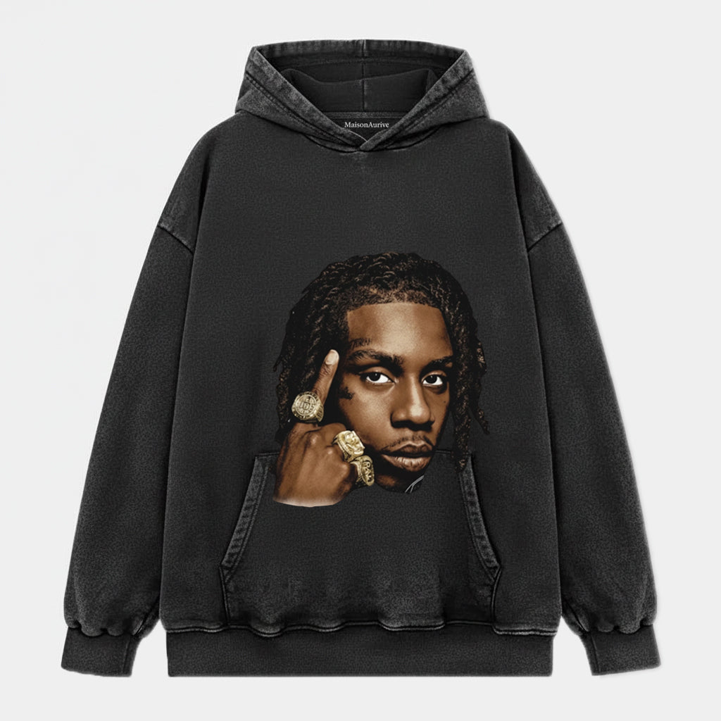 MaisonAurive ウォッシュド T シャツ – ウォーターウォッシュ ブラック | MaisonAuriveポロ G ラッパー グラフィック