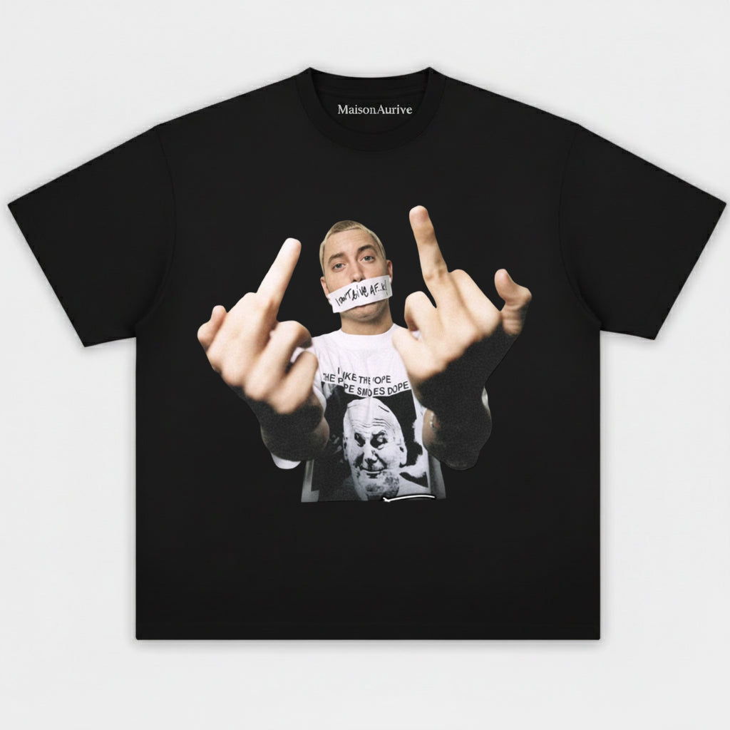 MaisonAurive ウォッシュド T シャツ – ウォーターウォッシュ ブラック | MaisonAuriveエミネムグラフィック
