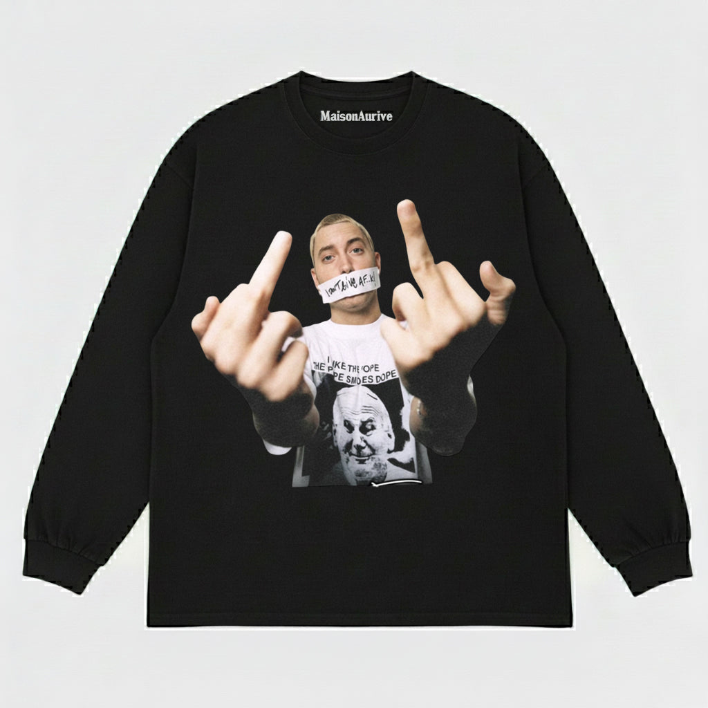 MaisonAurive ウォッシュド T シャツ – ウォーターウォッシュ ブラック | MaisonAuriveエミネムグラフィック