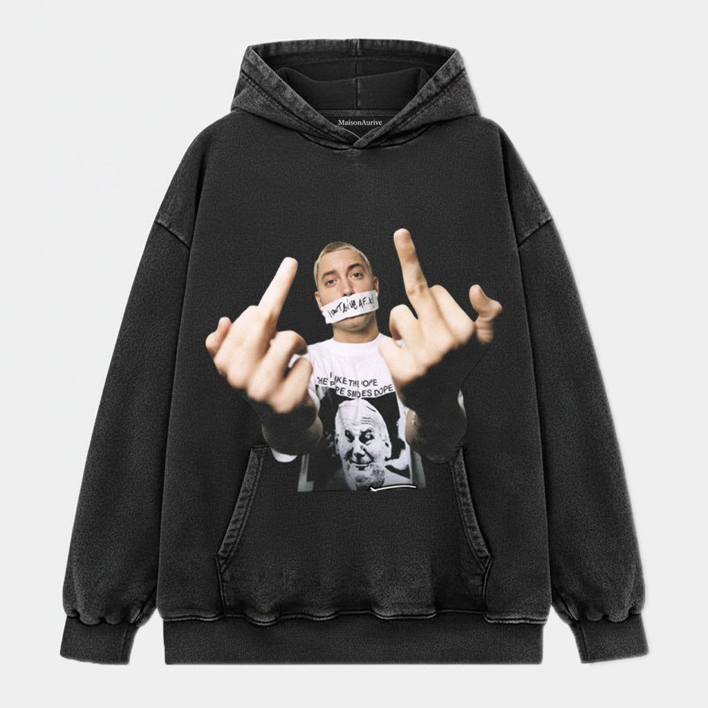 MaisonAurive ウォッシュド T シャツ – ウォーターウォッシュ ブラック | MaisonAuriveエミネムグラフィック