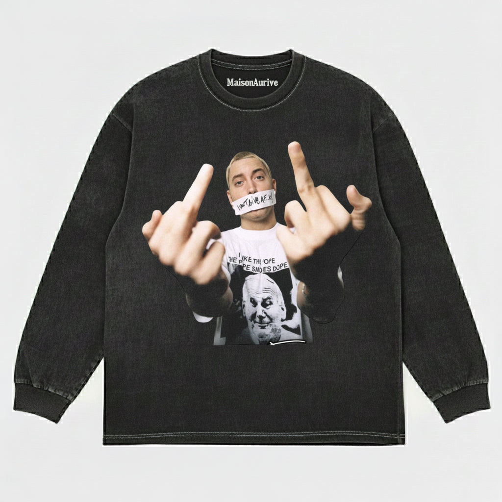 MaisonAurive ウォッシュド T シャツ – ウォーターウォッシュ ブラック | MaisonAuriveエミネムグラフィック