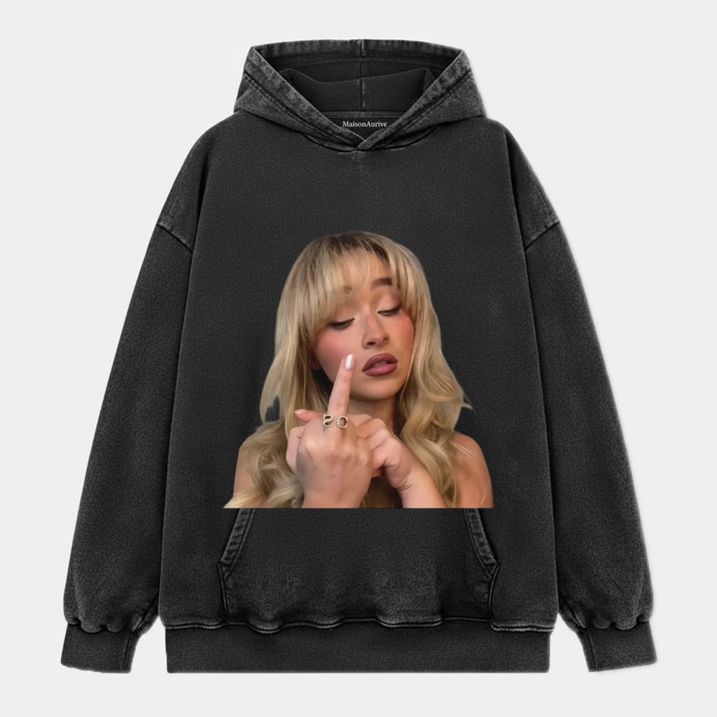 MaisonAurive ウォッシュド ヒップホップ T シャツ – ウォーターウォッシュド グレー - POP ICON V2 TEE