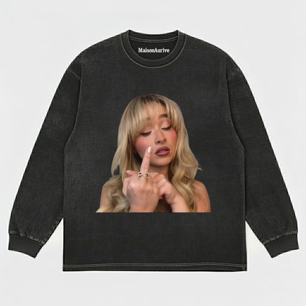 MaisonAurive ウォッシュド ヒップホップ T シャツ – ウォーターウォッシュド グレー - POP ICON V2 TEE