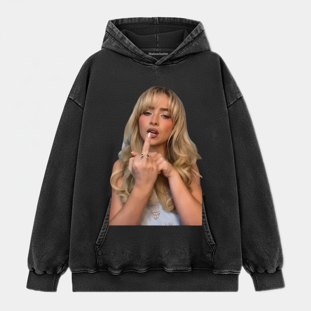 MaisonAurive ウォッシュド ヒップホップ T シャツ – ウォーターウォッシュド グレー - POP ICON V3 TEE