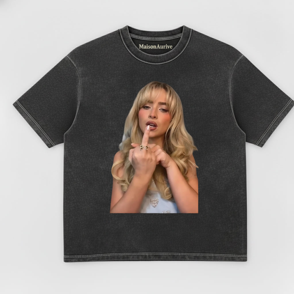 MaisonAurive ウォッシュド ヒップホップ T シャツ – ウォーターウォッシュド グレー - POP ICON V3 TEE