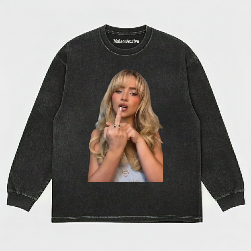 MaisonAurive ウォッシュド ヒップホップ T シャツ – ウォーターウォッシュド グレー - POP ICON V3 TEE