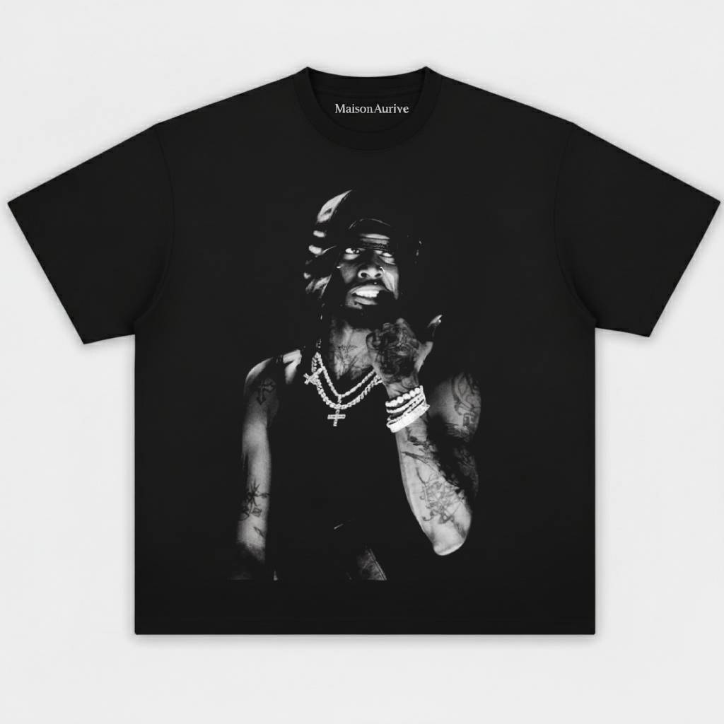 MaisonAurive Washed Hip-Hop Tee – Black | White | Waterwashed Grey - PLAYBOI CARTI TEE