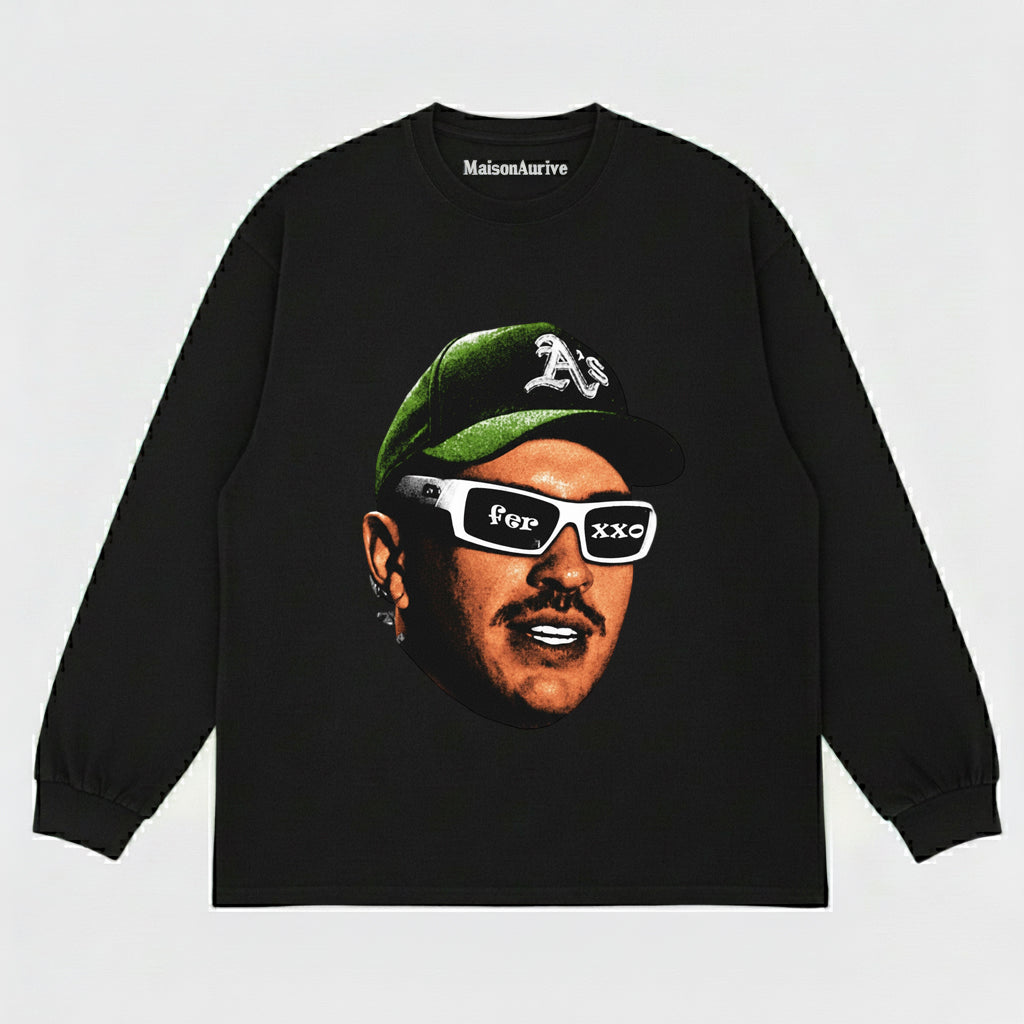 MaisonAurive ウォッシュド ブラック T シャツ: マディソン ビア「Tongue Out」