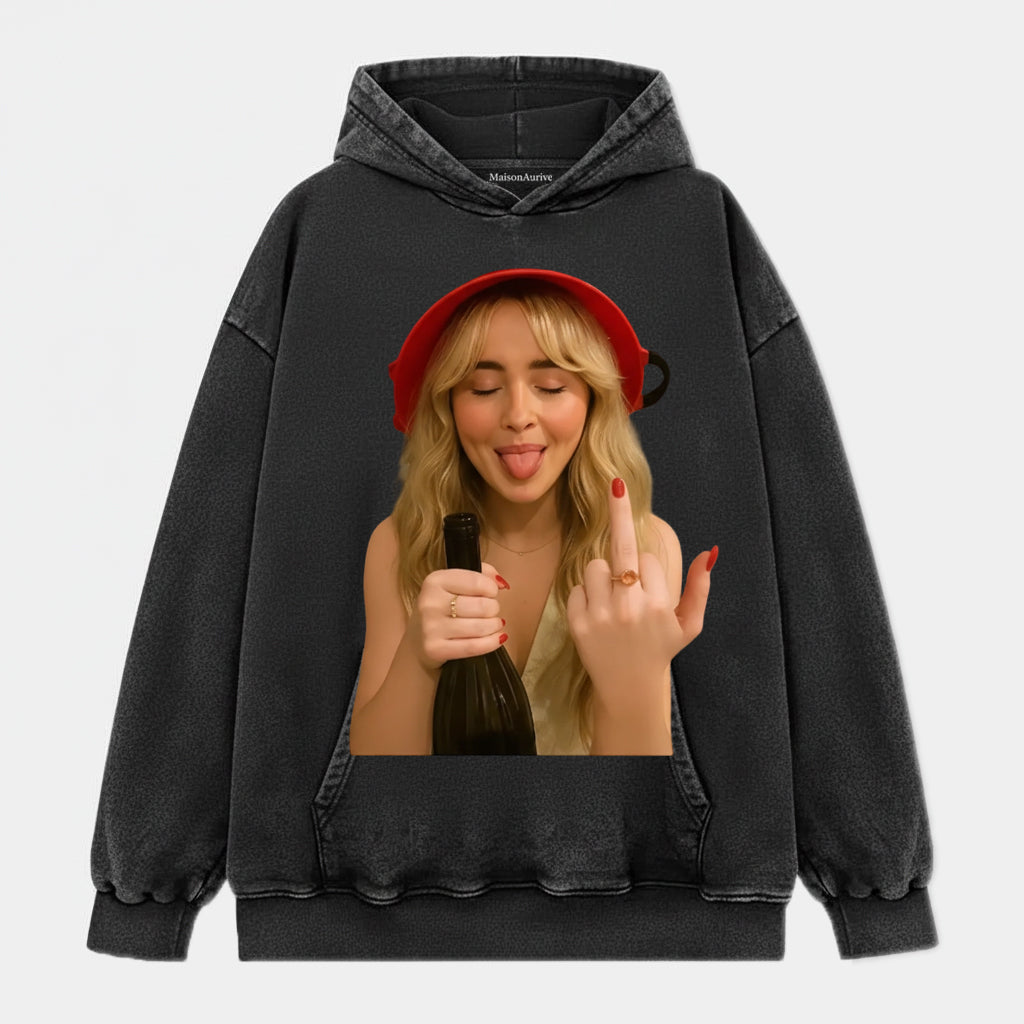 MaisonAurive ウォッシュド ヒップホップ T シャツ - ブラック |ホワイト |ウォーターウォッシュド グレー - 大胆なパーティー グラフィック