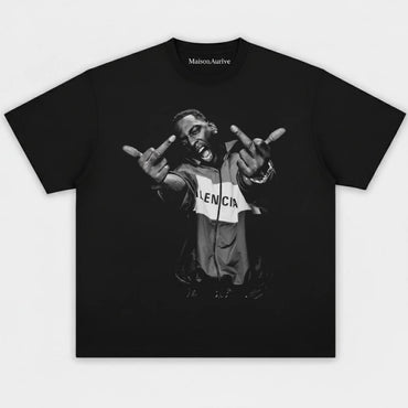 MaisonAurive Washed Hip-Hop Tee – Black | White | Waterwashed Grey - YOUNG DOLPH V2 TEE