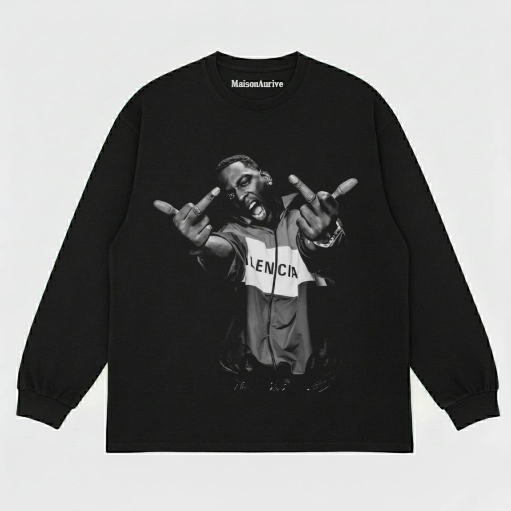 MaisonAurive Washed Hip-Hop Tee – Black | White | Waterwashed Grey - YOUNG DOLPH V2 TEE