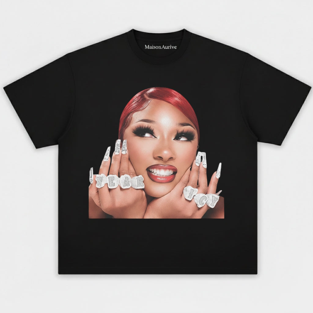 חולצת היפ-הופ מכובסת של MaisonAurive - בגדי רחוב "YEAR ICY" פורטרט