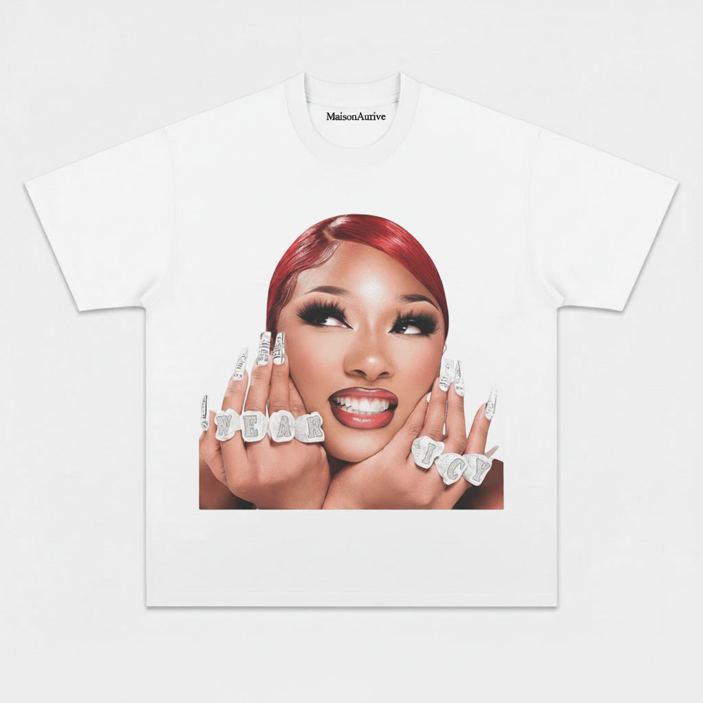 חולצת היפ-הופ מכובסת של MaisonAurive - בגדי רחוב "YEAR ICY" פורטרט