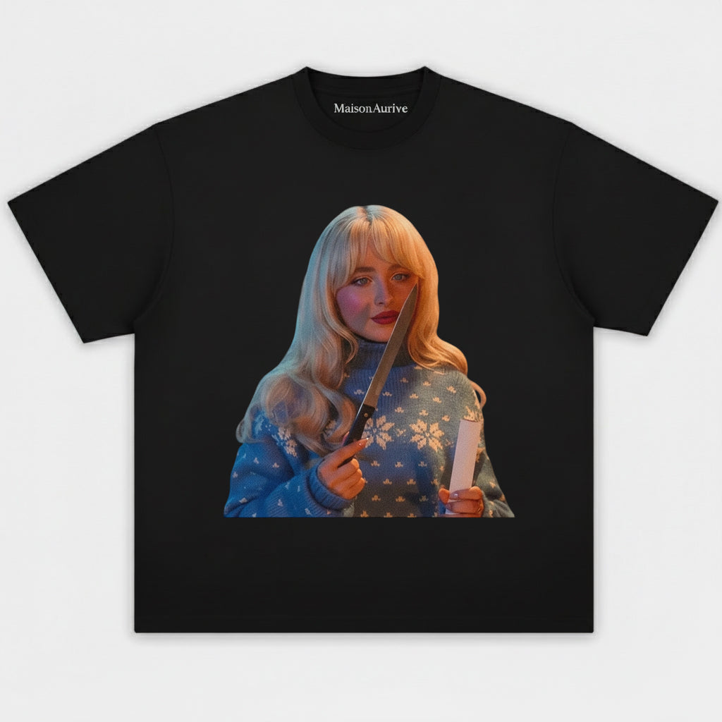 חולצת היפ-הופ מכובסת של MaisonAurive שחור/שטיפת מים - בגדי רחוב גרפיים עם ניגודיות חגיגית עצבנית